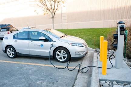 charging station downtown at Pew Campus